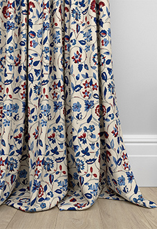 Land & Shore Esther, Blue Red - Made to Measure Curtains